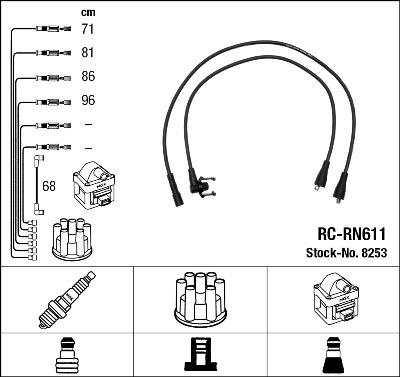 NGK 8253 - Комплект проводов зажигания autosila-amz.com