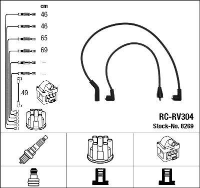 NGK 8269 - Комплект проводов зажигания autosila-amz.com