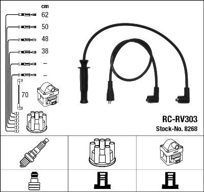 NGK 8268 - Комплект проводов зажигания autosila-amz.com