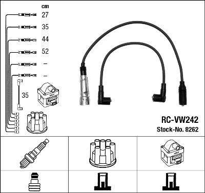 NGK 8262 - Комплект проводов зажигания autosila-amz.com