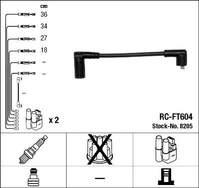 NGK 8205 - Комплект проводов зажигания autosila-amz.com