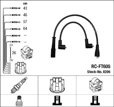 NGK 8206 - Комплект проводов зажигания autosila-amz.com