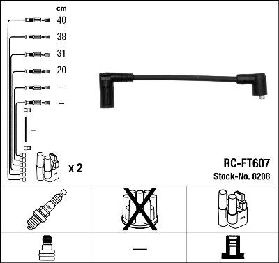 NGK 8208 - Комплект проводов зажигания autosila-amz.com