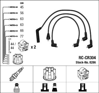 NGK 8286 - Комплект проводов зажигания autosila-amz.com