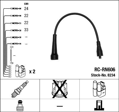 NGK 8234 - Комплект проводов зажигания autosila-amz.com