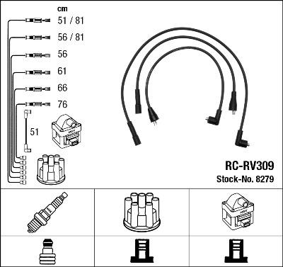 NGK 8279 - Комплект проводов зажигания autosila-amz.com