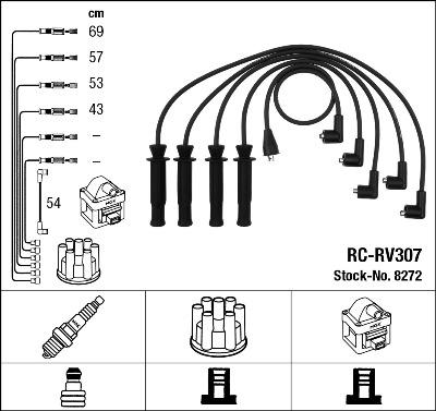 NGK 8272 - Комплект проводов зажигания autosila-amz.com