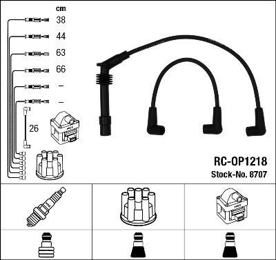 NGK 8707 - Комплект проводов зажигания autosila-amz.com