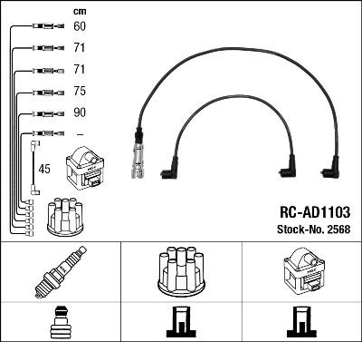 NGK 2568 - Комплект проводов зажигания autosila-amz.com