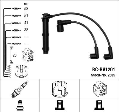 NGK 2585 - Комплект проводов зажигания autosila-amz.com