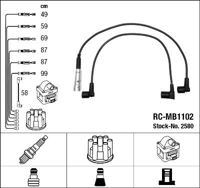 NGK 2580 - Комплект проводов зажигания autosila-amz.com
