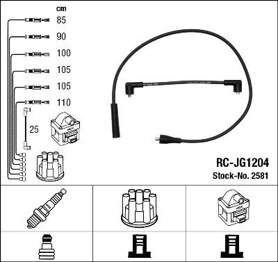 NGK 2581 - Комплект проводов зажигания autosila-amz.com