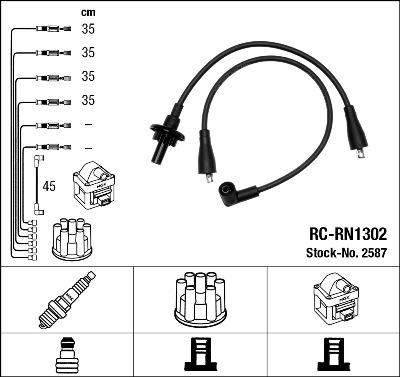 NGK 2587 - Комплект проводов зажигания autosila-amz.com
