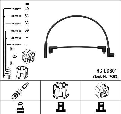 NGK 7068 - Комплект проводов зажигания autosila-amz.com