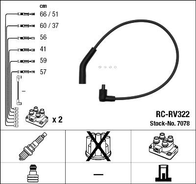 NGK 7078 - Комплект проводов зажигания autosila-amz.com