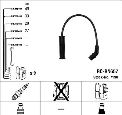 NGK 7198 - Комплект проводов зажигания autosila-amz.com