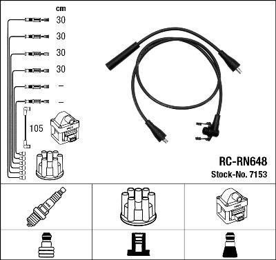 NGK 7153 - Комплект проводов зажигания autosila-amz.com