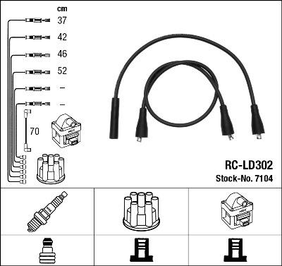 NGK 7104 - Комплект проводов зажигания autosila-amz.com