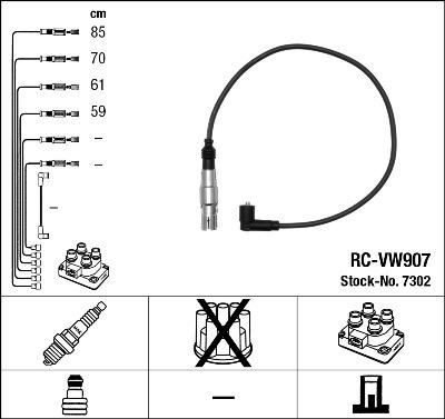 NGK 7302 - Комплект проводов зажигания autosila-amz.com