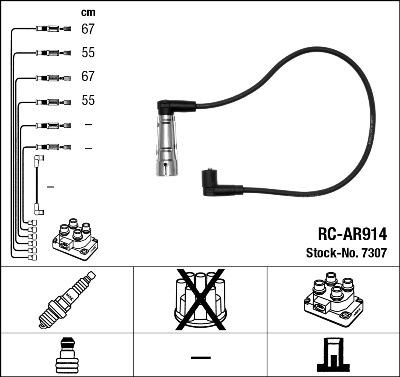 NGK 7307 - Комплект проводов зажигания autosila-amz.com