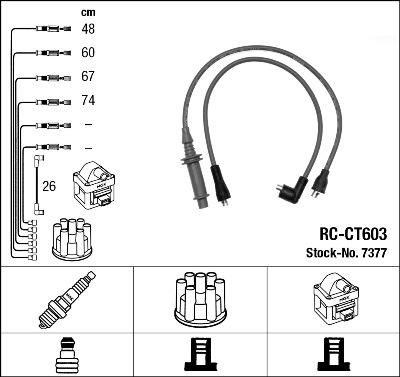 NGK 7377 - Комплект проводов зажигания autosila-amz.com