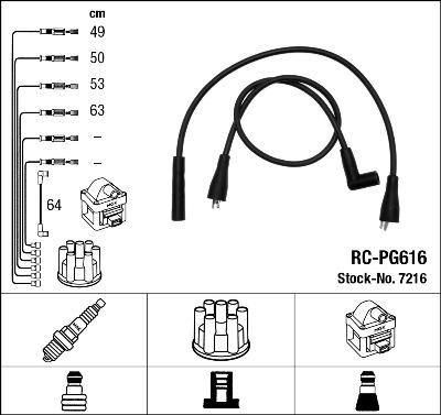 NGK 7216 - Комплект проводов зажигания autosila-amz.com