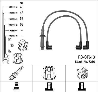 NGK 7276 - Комплект проводов зажигания autosila-amz.com