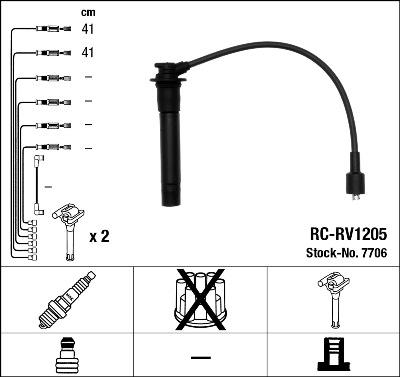 NGK 7706 - Комплект проводов зажигания autosila-amz.com