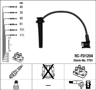 NGK 7701 - Комплект проводов зажигания autosila-amz.com