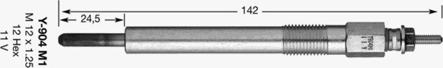 NGK Y904M1 - Свеча накаливания autosila-amz.com