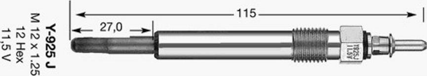 NGK Y-925J - Свеча накаливания autosila-amz.com