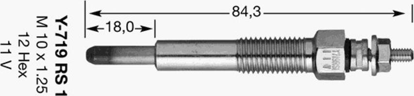 NGK Y-719RS1 - Свеча накаливания autosila-amz.com