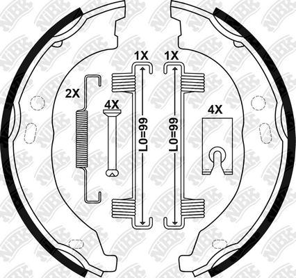 NiBK FN0681 - Комплект тормозов, ручник, парковка autosila-amz.com