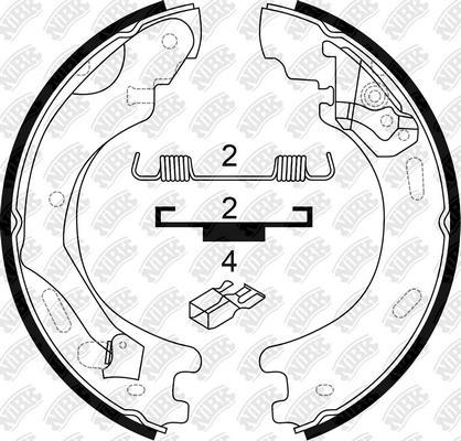 NiBK FN0703 - Комплект тормозов, ручник, парковка autosila-amz.com