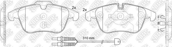 NiBK PN0462W - Тормозные колодки, дисковые, комплект autosila-amz.com