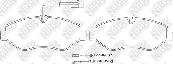 NiBK PN0410W - Тормозные колодки, дисковые, комплект autosila-amz.com