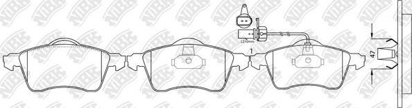 NiBK PN0108W - Тормозные колодки, дисковые, комплект autosila-amz.com