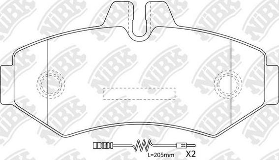 NiBK PN0135W - Тормозные колодки, дисковые, комплект autosila-amz.com