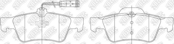 NiBK PN0344W - Тормозные колодки, дисковые, комплект autosila-amz.com