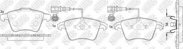 NiBK PN0353W - Колодки тормозные дисковые VOLKSWAGEN TOUAREG 2.5 2003 - 2010; VOLKSWAGEN TRANSPORTER 2.0 2009 - ; V autosila-amz.com