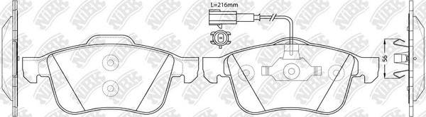 NiBK PN0382W - Тормозные колодки, дисковые, комплект autosila-amz.com