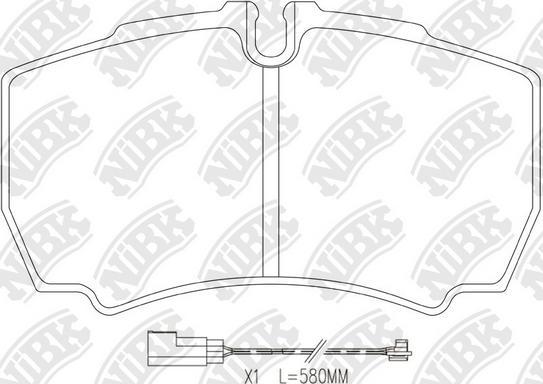 NiBK PN0338W - Тормозные колодки, дисковые, комплект autosila-amz.com