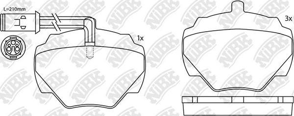 NiBK PN0237W - Тормозные колодки, дисковые, комплект autosila-amz.com