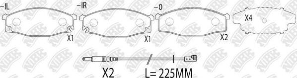 NiBK PN2204W - Тормозные колодки, дисковые, комплект autosila-amz.com