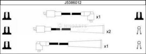Nipparts J5386012 - Комплект проводов зажигания autosila-amz.com