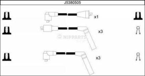 Nipparts J5380505 - Комплект проводов зажигания autosila-amz.com