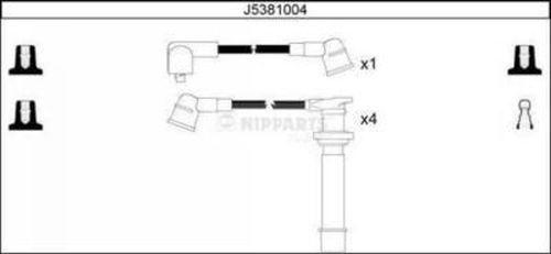 Nipparts J5381004 - Комплект проводов зажигания autosila-amz.com