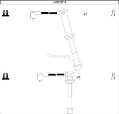 Nipparts J5383011 - Комплект проводов зажигания autosila-amz.com