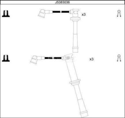 Nipparts J5383036 - Комплект проводов зажигания autosila-amz.com