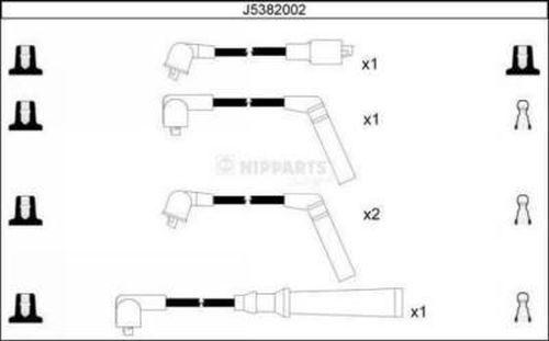 Nipparts J5382002 - Комплект проводов зажигания autosila-amz.com